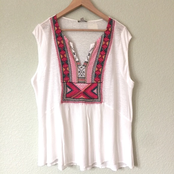 Lucky Brand Tops - ⭐️3/$25 NWT Lucky Brand embroidered white blouse